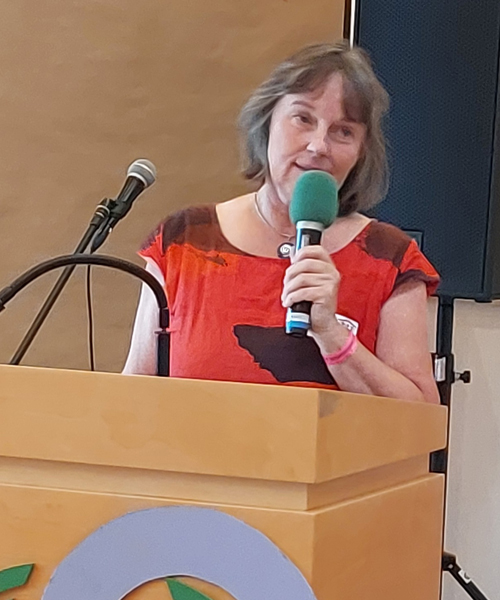 Barbara Feichtinger hält ihren Vortrag